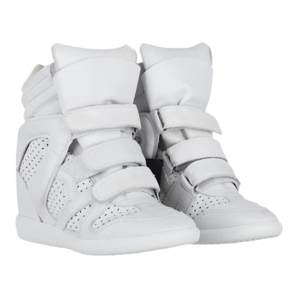 ISABEL MARANT Beckett Sneakers Perforated  Trainers in White Leather - Picture 2 of 4